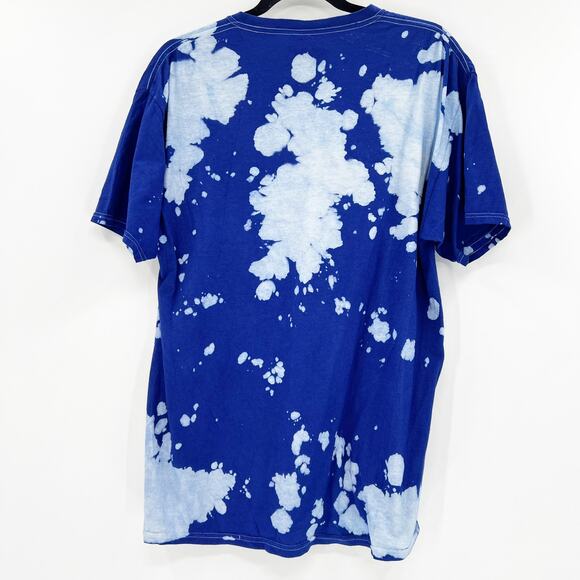 ACDC Unisex Blue White High Way To Hell Tie Dye Graphic Tee T Shirt Size M - Picture 2 of 3